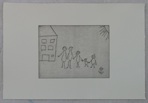 ohne Titel, Kaltnadelradierung, Serie mit 3 Blättern a 15 x 20 cm